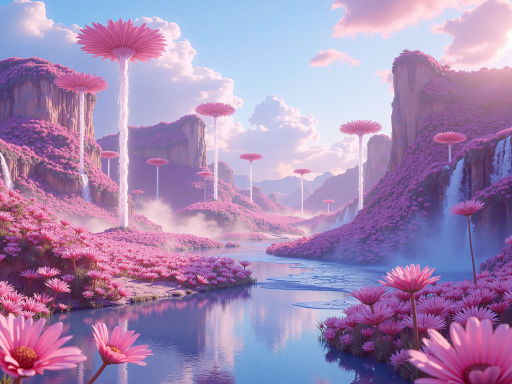 数字绘画作品，精灵璇在花园中的场景，花朵围绕，阳光透过树叶洒下，画面温馨治愈